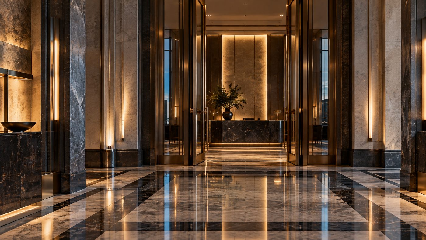 Private bank entrance hall